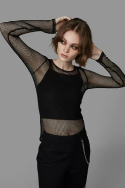 Women Black Friday Blouses & Tops*Dead Inside Mesh Top