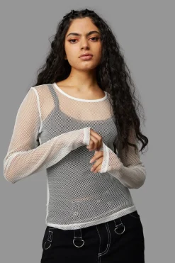 Women Black Friday Blouses & Tops*Dead Inside Mesh Top