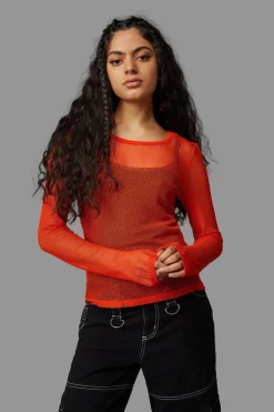 Women Black Friday Blouses & Tops*Dead Inside Mesh Top