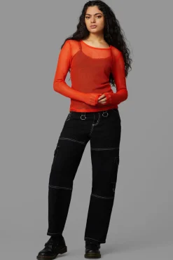 Women Black Friday Blouses & Tops*Dead Inside Mesh Top