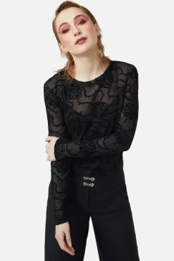 Women Dangerfield Blouses & Tops*Decaying Days Flocked Mesh Top