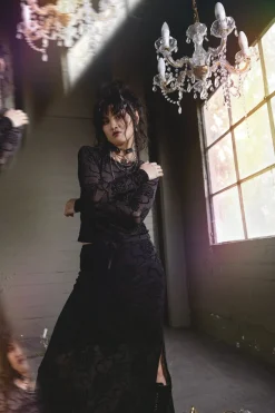 Women Dangerfield Blouses & Tops*Decaying Days Flocked Mesh Top