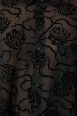 Men Dangerfield Shirts & Tees*Decaying Days Flocked Mesh Long Sleeve Shirt