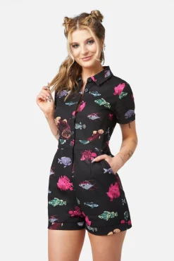 Women Dangerfield Pants & Jumpsuits*Deep Sea Playsuit