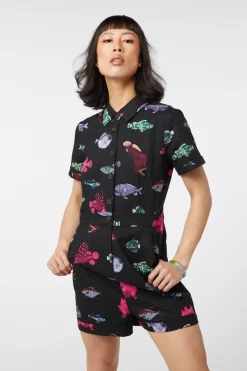 Women Dangerfield Pants & Jumpsuits*Deep Sea Playsuit