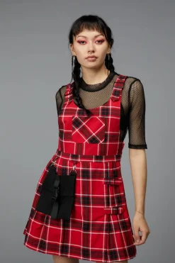 Women Black Friday Dresses & Pinafores*Demonic Tartan Pinafore