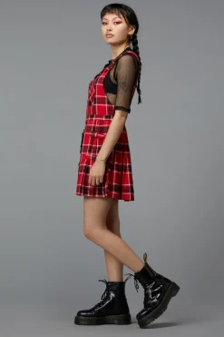 Women Black Friday Dresses & Pinafores*Demonic Tartan Pinafore