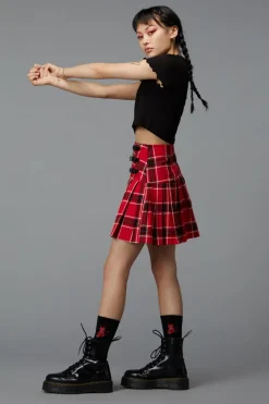 Women Black Friday Skirts & Skorts*Demonic Tartan Skirt
