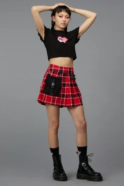 Women Black Friday Skirts & Skorts*Demonic Tartan Skort