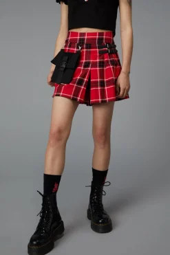 Women Black Friday Skirts & Skorts*Demonic Tartan Skort