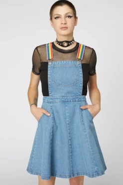 Women Dangerfield Dresses & Pinafores*Denim Rainbow Strap Pinny