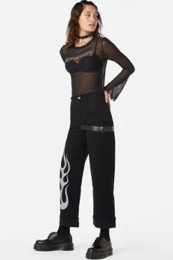 Women Dangerfield Blouses & Tops*Diamante Leave Me Alone Mesh Flare Sleeve Top