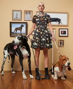 Women Dangerfield Dresses & Pinafores*Doggo Cotton Pleated Dress