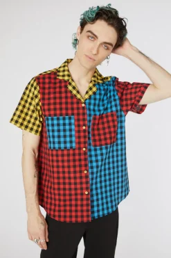 Men Dangerfield Pants & Shorts*Festive Gingham Short Sleeve Shirt