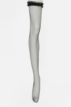 Accessories Dangerfield Socks & Tights*Fishnet Frill Over Knee Sock