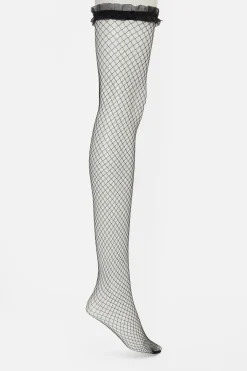 Accessories Dangerfield Socks & Tights*Fishnet Frill Over Knee Sock
