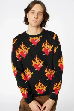 Men Dangerfield Jumpers & Knits*Flamed Heart Unisex Knit