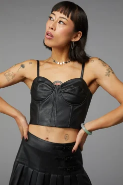Women Black Friday Corsets & Harnesses*Flamin Embossed Pu Corset