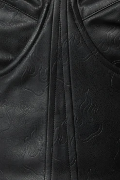 Women Black Friday Corsets & Harnesses*Flamin Embossed Pu Corset