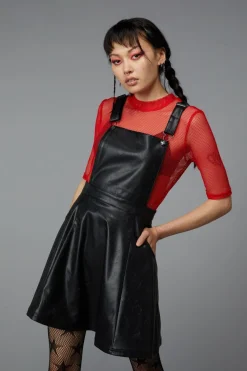 Women Black Friday Dresses & Pinafores*Flamin Embossed Pu Pinafore
