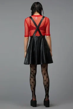 Women Black Friday Dresses & Pinafores*Flamin Embossed Pu Pinafore