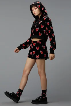 Women Black Friday Jackets & Coats*Flamin Hearts Velour Hoodie