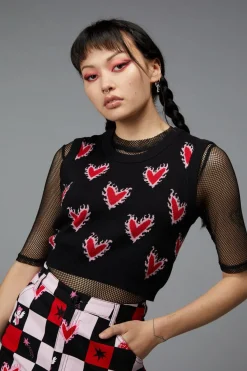 Women Black Friday Knitwear & Cardis*Flamin Hearts Vest