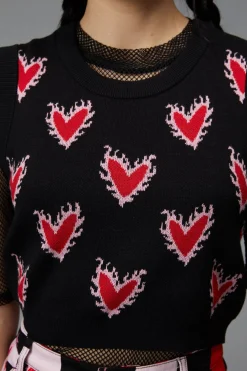 Women Black Friday Knitwear & Cardis*Flamin Hearts Vest