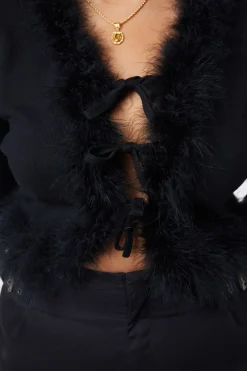 Women Black Friday Knitwear & Cardis*Fluff Trim Cardigan