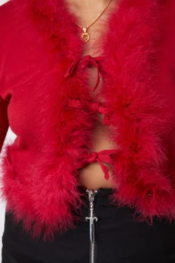 Women Black Friday Knitwear & Cardis*Fluff Trim Cardigan