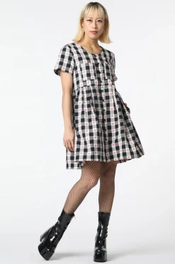 Women Revival Dresses & Pinafores*Gingham Peach Smock Dress