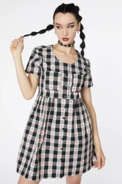 Women Revival Dresses & Pinafores*Gingham Peach Smock Dress