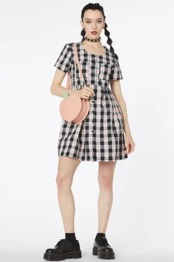 Women Revival Dresses & Pinafores*Gingham Peach Smock Dress