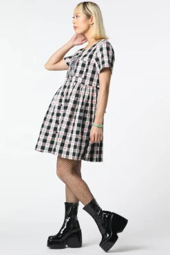 Women Revival Dresses & Pinafores*Gingham Peach Smock Dress