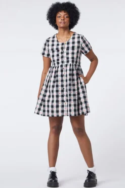 Women Revival Dresses & Pinafores*Gingham Peach Smock Dress