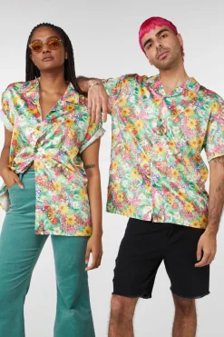 Men Dangerfield Shirts & Tees*Glade Satin Printed Shirt