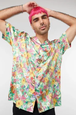 Men Dangerfield Shirts & Tees*Glade Satin Printed Shirt