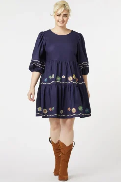 Women Princess Highway Dresses & Pinafores*Golden Blooms Embroidered Dress