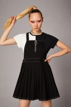 Women Black Friday Dresses & Pinafores*Goth Pleated Twill Pinny