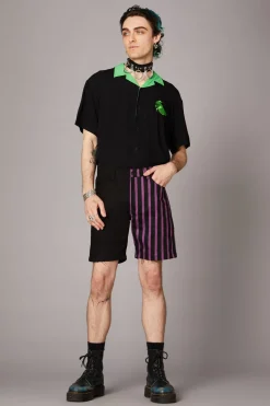 Men Black Friday Pants & Shorts*Goth Stripe Contrast Short
