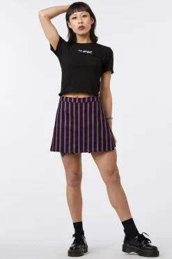 Women Black Friday Skirts & Skorts*Goth Stripe Drill Skort