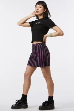 Women Black Friday Skirts & Skorts*Goth Stripe Drill Skort