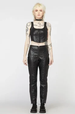 Women Dangerfield Pants & Jumpsuits*Goth Studded Pu Leggings