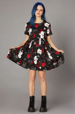 Women Black Friday Dresses & Pinafores*Gothic Print Baby Doll Dress