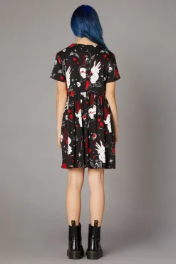 Women Black Friday Dresses & Pinafores*Gothic Print Baby Doll Dress