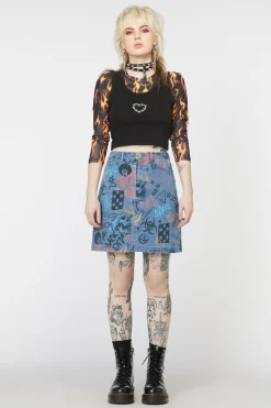 Women Dangerfield Skirts & Skorts*Graffiti Denim Mini Skirt