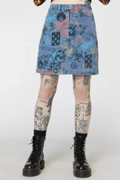 Women Dangerfield Skirts & Skorts*Graffiti Denim Mini Skirt