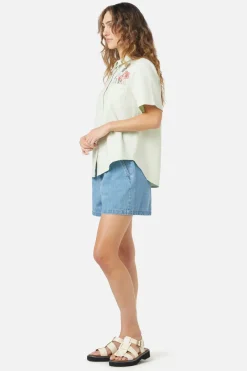 Women Princess Highway Blouses & Tops*Green Garden Emb Shirt