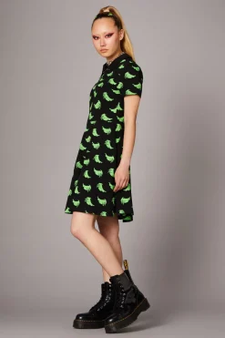 Women Black Friday Dresses & Pinafores*Green Ghost Collar Dress