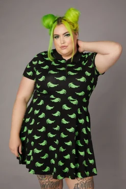 Women Black Friday Dresses & Pinafores*Green Ghost Collar Dress